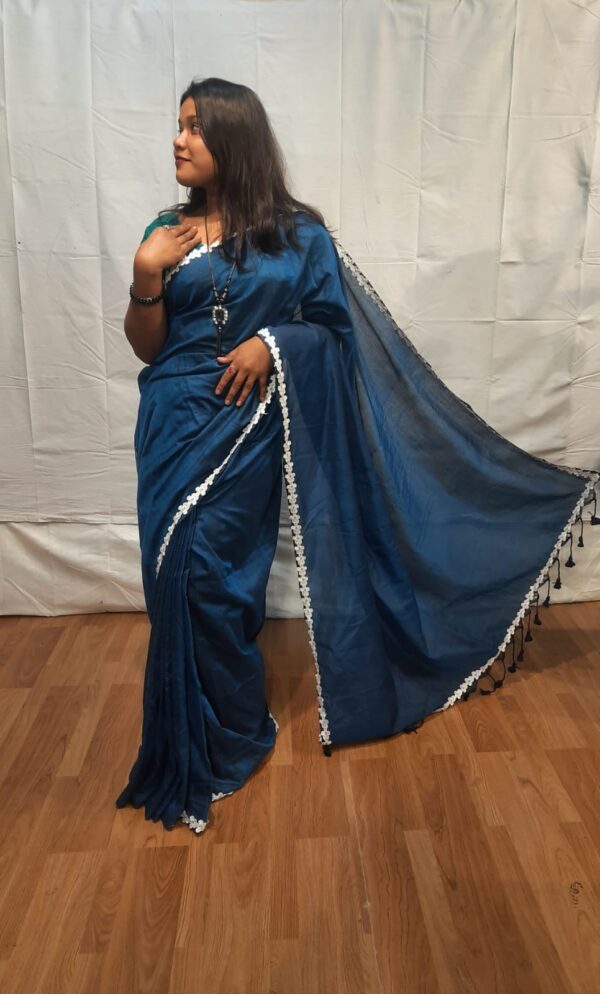 Handloom body plain khadi saree