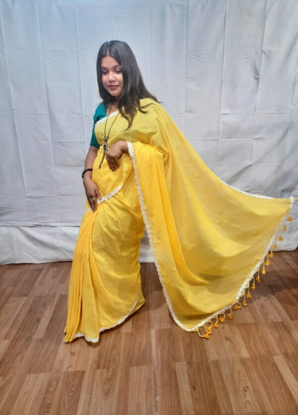 Handloom body plain khadi saree