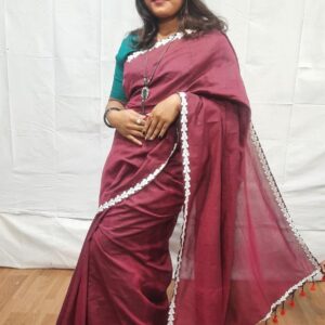 Handloom body plain khadi saree