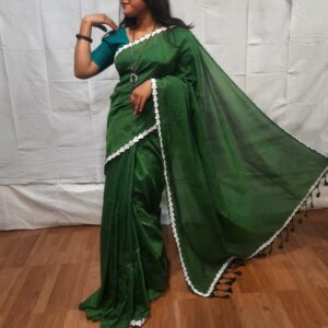 Handloom body plain khadi saree