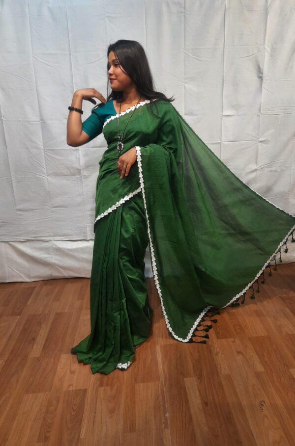 Handloom body plain khadi saree