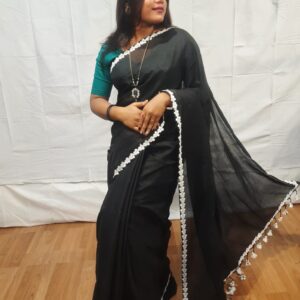 Handloom body plain khadi saree