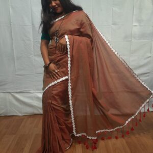 Handloom body plain khadi saree