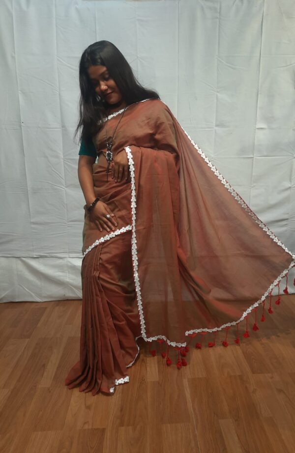 Handloom body plain khadi saree