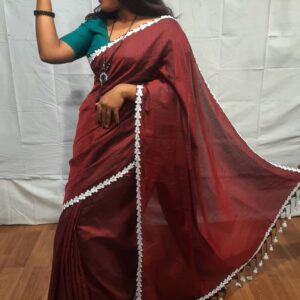 Handloom body plain khadi saree
