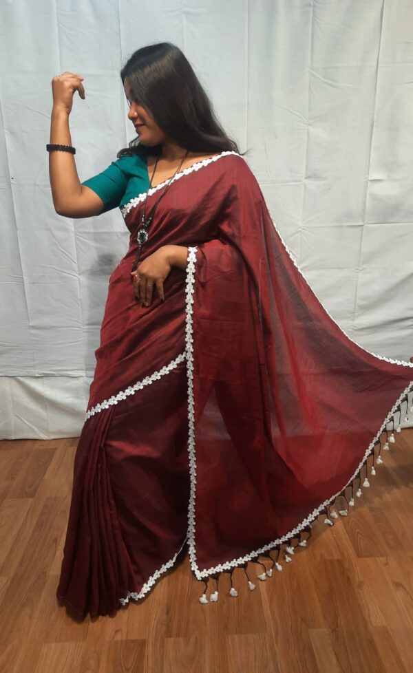 Handloom body plain khadi saree