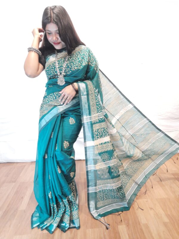 Handloom cotton printed saree