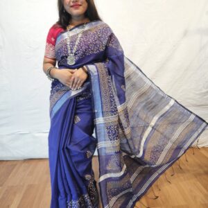 Handloom cotton printed saree
