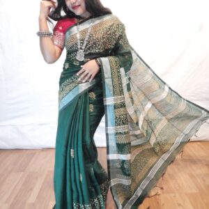 Handloom cotton printed saree