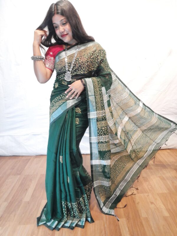 Handloom cotton printed saree