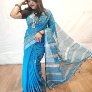 Handloom cotton printed saree