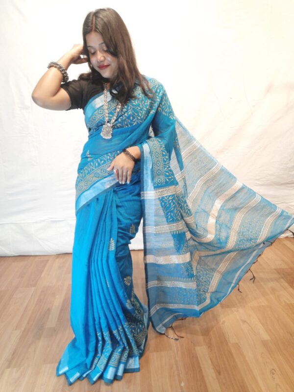 Handloom cotton printed saree