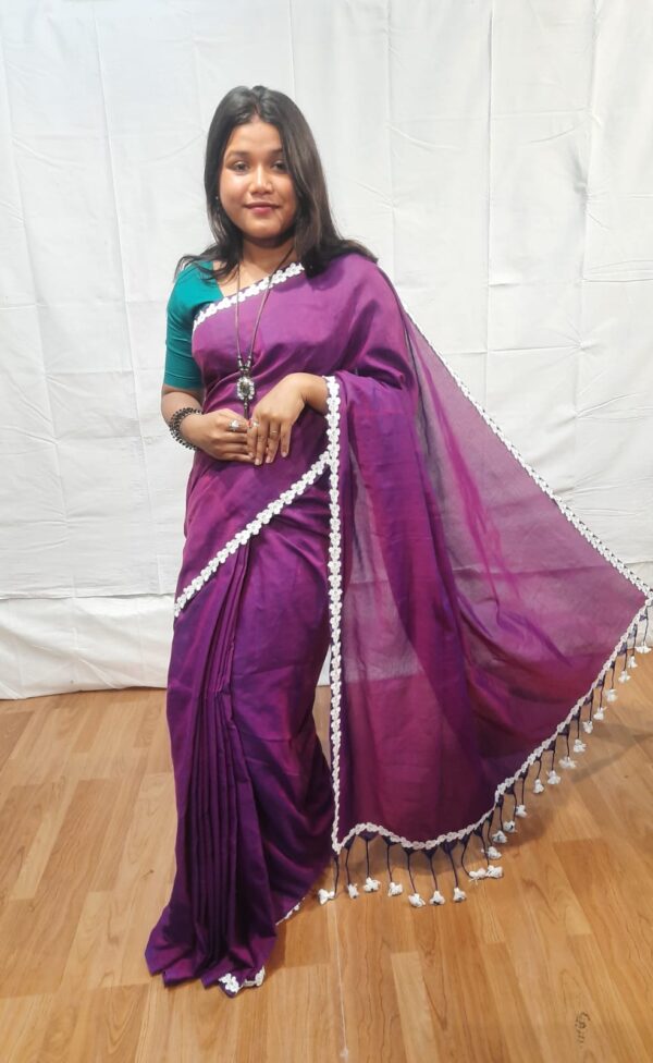 Handloom body plain khadi saree