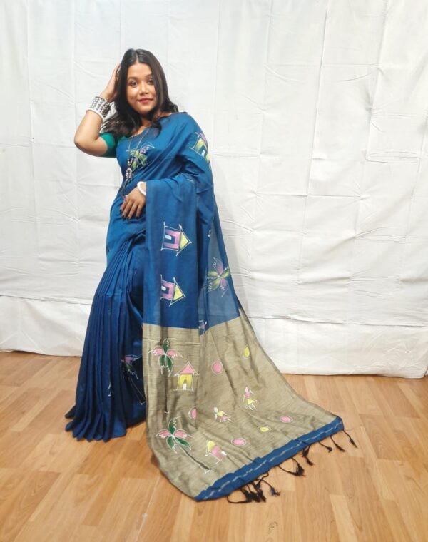 Handloom khadi cotton with hand printed design