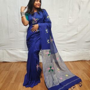 Handloom khadi cotton with hand printed design