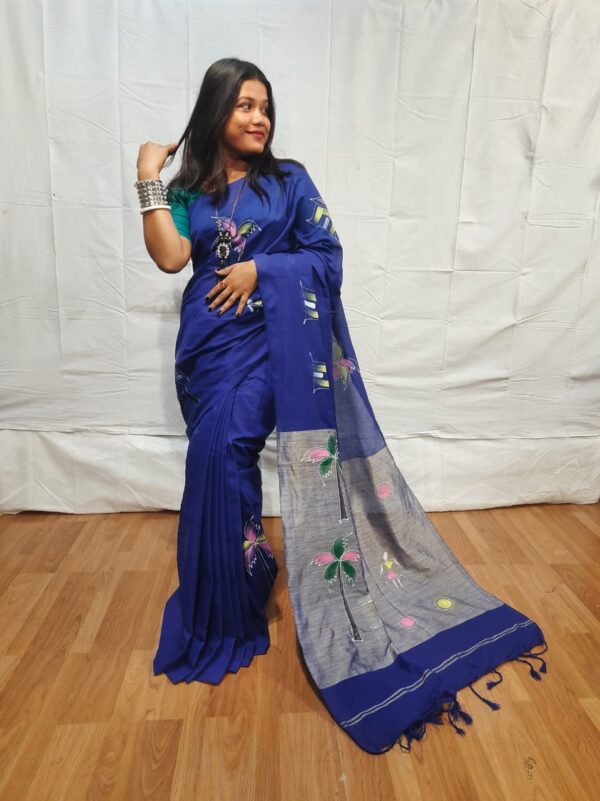 Handloom khadi cotton with hand printed design